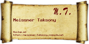 Meissner Taksony névjegykártya